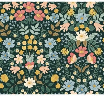 Rifle Paper Co.Bramble Garden Emerald Peel and Stick Wallpaper