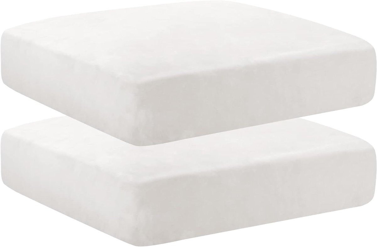 Wit Elastisch Velvet Bankhoes Kussen voor Sofa en Meubels, 48-76 cm