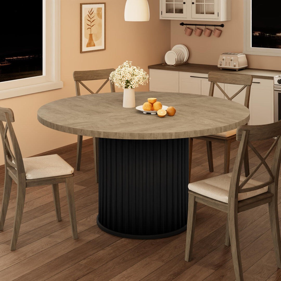 Borough Wharf Walnut Dining Table Black/Grey