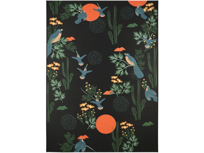 Outdoor-Teppich Kuisma black Tiermuster Polyester/Polypropylen 140 x 200 cm - Outdoor-Teppich