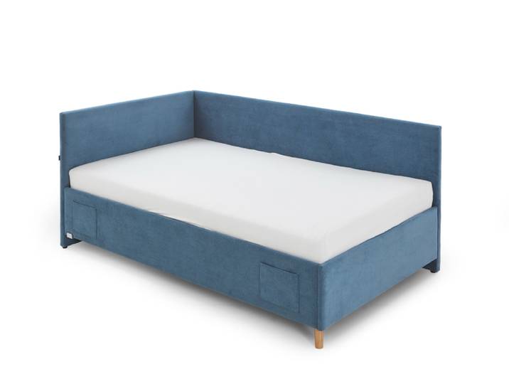 Polsterliege, Polyester Scala, Weiß 150×210 cm, Mit Bettkasten & Rückenteil, Klassisch & Modern, Meise