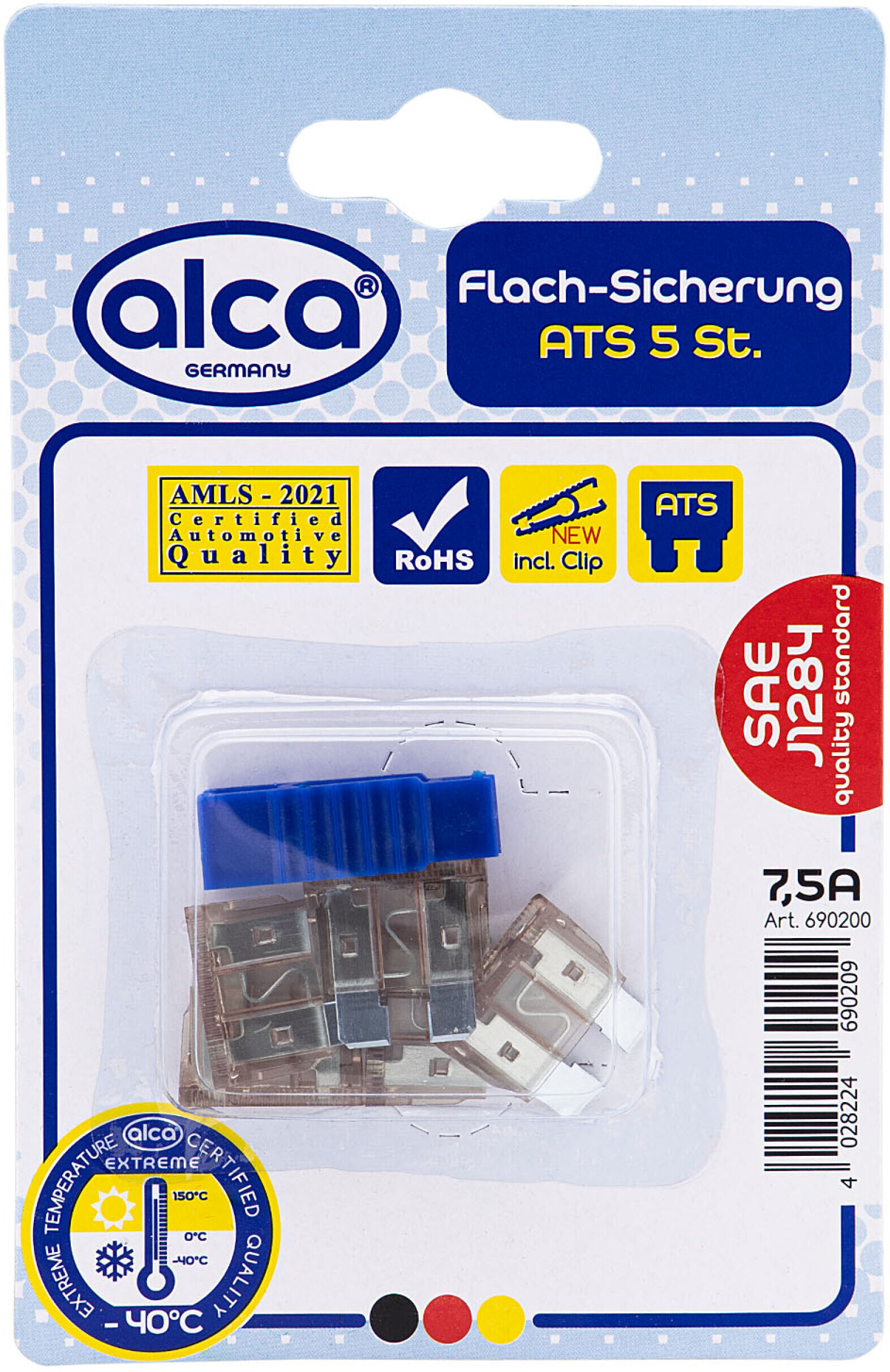 Alca Sicherung Flach-Sicherungen 7,5a 5st. Blister 690200