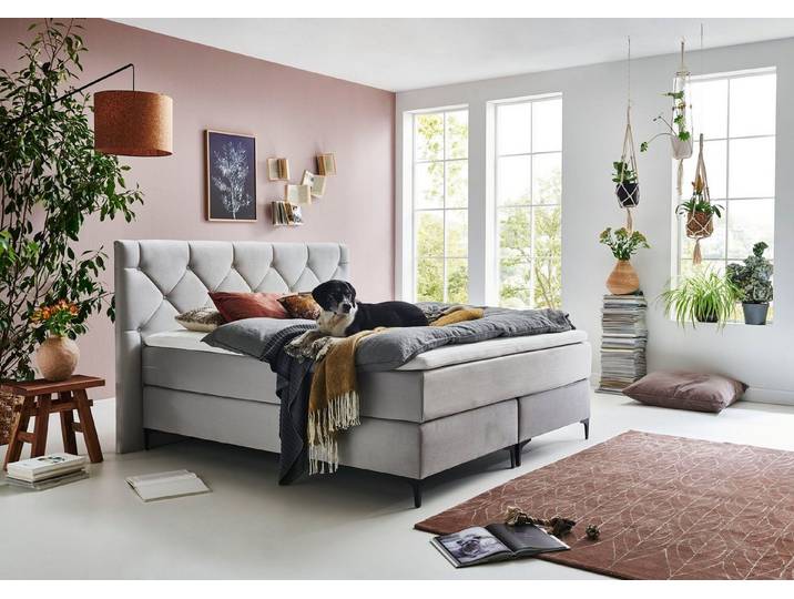 Home affaire Boxspringbett Aiko, 100% vegan, mit tierfreundlichem Bezugssstoff, besonders pflegeleicht