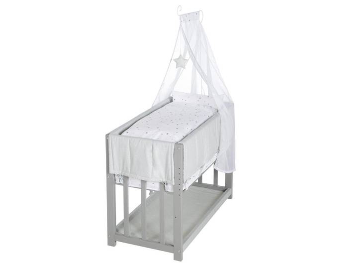 Roba Beistellbett Sternenzauber grau 3in1 Set 90 x 45 cm, Taupe, Holzwerkstoff, 45x90 cm, Baby- und Kindermöbel, Babyzimmer, Babybett, Beistellbetten