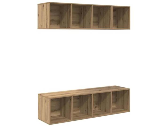 GHVBNMF TV Lowboard Wandmontiert 3-Teilig Hängeschrank Artisan-Eiche Modulare Wandregale aus Holzwerkstoff schaffen bodenfreien Stauraum im Wohnzimmer und bieten Platz für Mediengeräte.