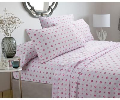 Taylor & Olive Sunfish Pastel Sheets Set - Pink floral, Deep Pockets