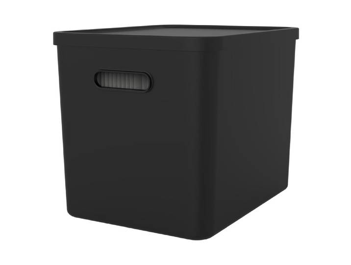Aufbewahrungsbox ROTHO MY PAPER Basic , schwarz, B:29cm H:29,5cm T:37cm, Kunststoff, Aufbewahrungsboxen, Aufbewahrungsbox