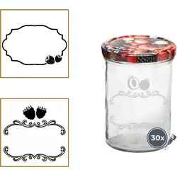 Graviertes Einmachglas mit edlem Motiv 435ml 30 Stück