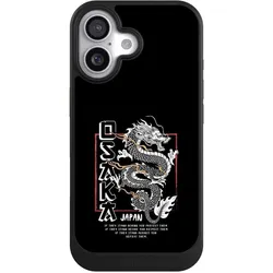 Nivocase Hülle für Apple iPhone 17 Handyhülle NIVOcore Case Schwarz Drache Japan Meer (Apple iPhone 17), Smartphone Hülle, Schwarz