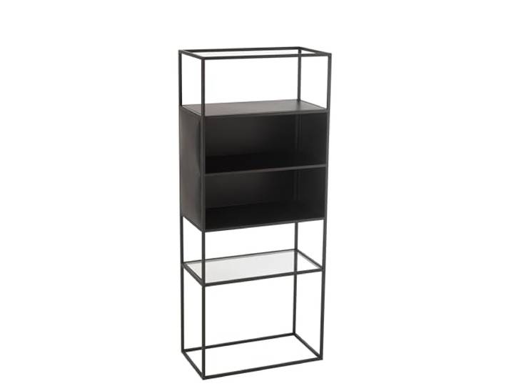 J-line Regal - Metall/Glas - Schwarz