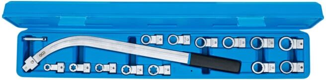 Jeu de clés pour tendeurs de courroies douze pans 12 - 19 mm / profil E E10 - E18 5 pièces BGS ; BGS technic (1312)