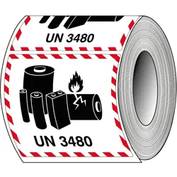 Brady, Etiketten, ADR-LBM-UN3480, B-7610, Verpackungsetiketten - Lithiumbatterie-Markierung, Papier, matt, Sch
