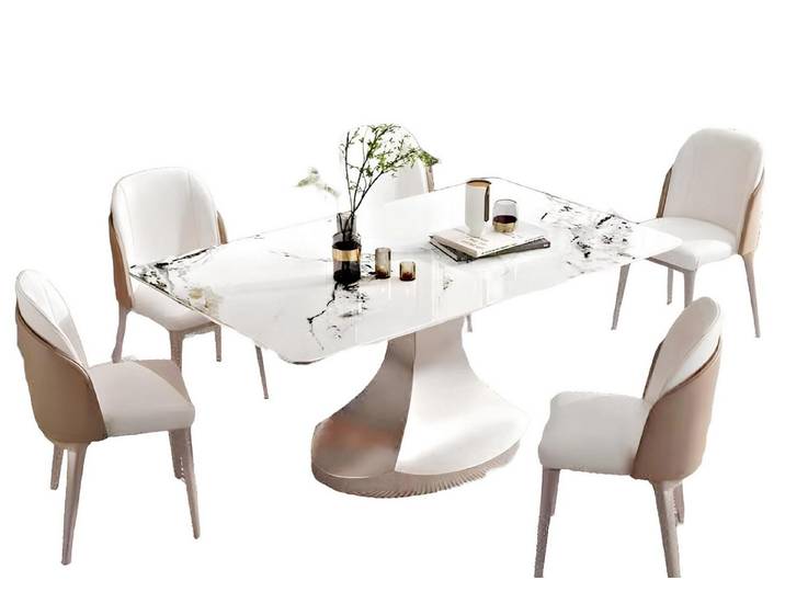 JVmoebel Esstisch Italienischer Esstisch mit Säulenfüßen aus hochwertigem Holz (Esstisch), Made in Europa