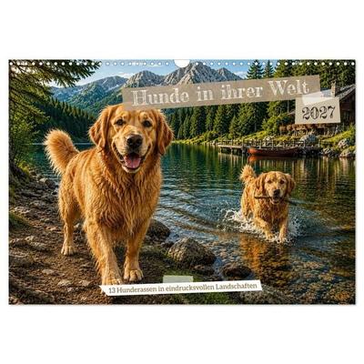 Hunde in ihrer Welt (Wandkalender 2027 DIN A3 quer), CALVENDO Monatskalender