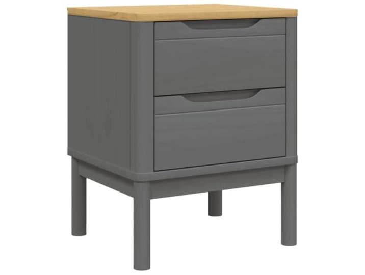 LMTYOENFG Nachttisch Grau 45x39x57cm Kiefer Massivholz Nachtschrank Stilvolle Nachtkonsole fuers Schlafzimmer mit zwei Schubladen fuer griffbereite Utensilien und geordneten Wohnkomfort.