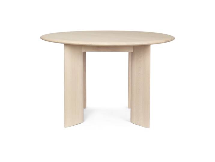 Ferm Living Bevel Esstisch Ø117 cm Weiß geölte Buche