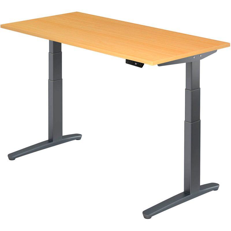 HAMMERBACHER VXBHM16/6/GG elektrisch höhenverstellbarer Schreibtisch 65,0 - 130,0 cm - elektrisch Buche / grafit