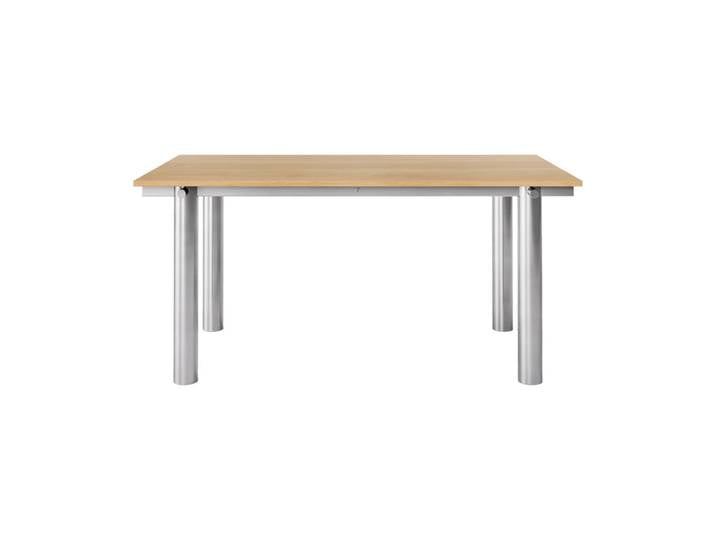 Ferm Living Atura Esstisch Gebürsteter Edelstahl-Natur-Eiche, 90x160 cm
