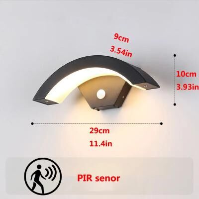 Inspire Curations Modern Waterproof Outdoor Wall Light With PIR Motion Sensor 18W 24W 30W Aluminum LED Sconce pir Sensor 30w Cold W 6500k