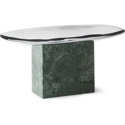 Sapoto Dekotablett 25 cm, silber-grün