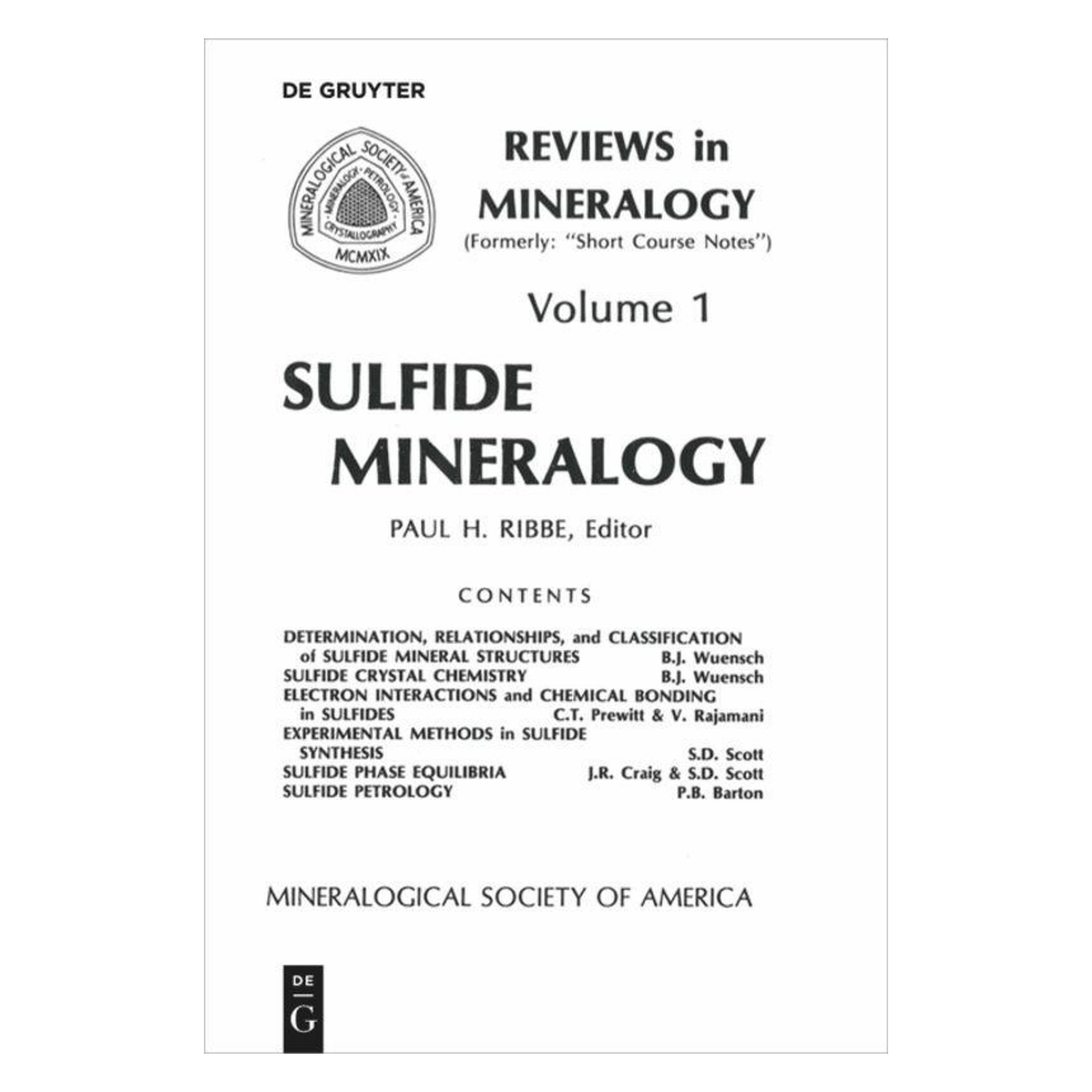 De Gruyter Sulfide Mineralogy (Englisch, Softcover, Paul H. Ribbe) (55984721)