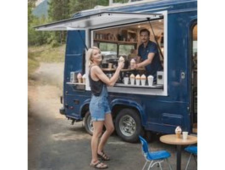 VEVOR Fenêtre de Concession 152x91,5 cm, Fenêtre de Service pour Camion Restaurant Épicerie Boulanger en Alliage d'Aluminium, avec Porte Auvent et Crochet de Traînée, Jusqu'à 85º, Verre Non Inclus
