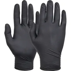 NORSE Disposable Black Schwarze Einweg-Nitrilhandschuhe - Größe 8/M, Box = 100Stück