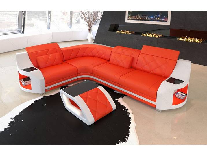 Ecksofa Genua L-Form in Leder
