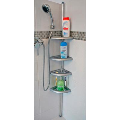Duschregal BISCHOF "Coin III", grau, B:19cm H:260cm T:19cm, Kunststoff, Regale