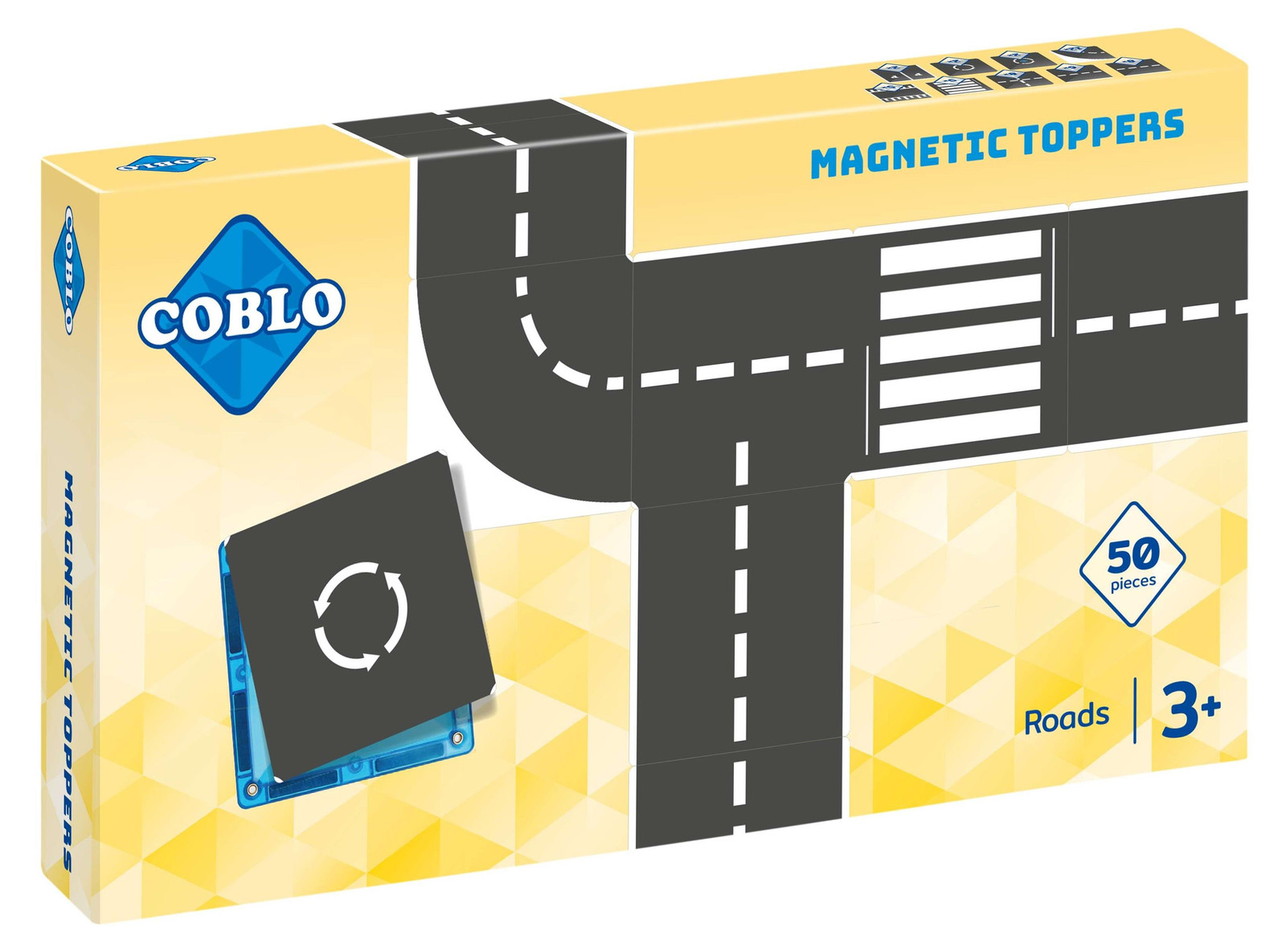 Coblo Magnetische tegels met toppers, 50 stuks