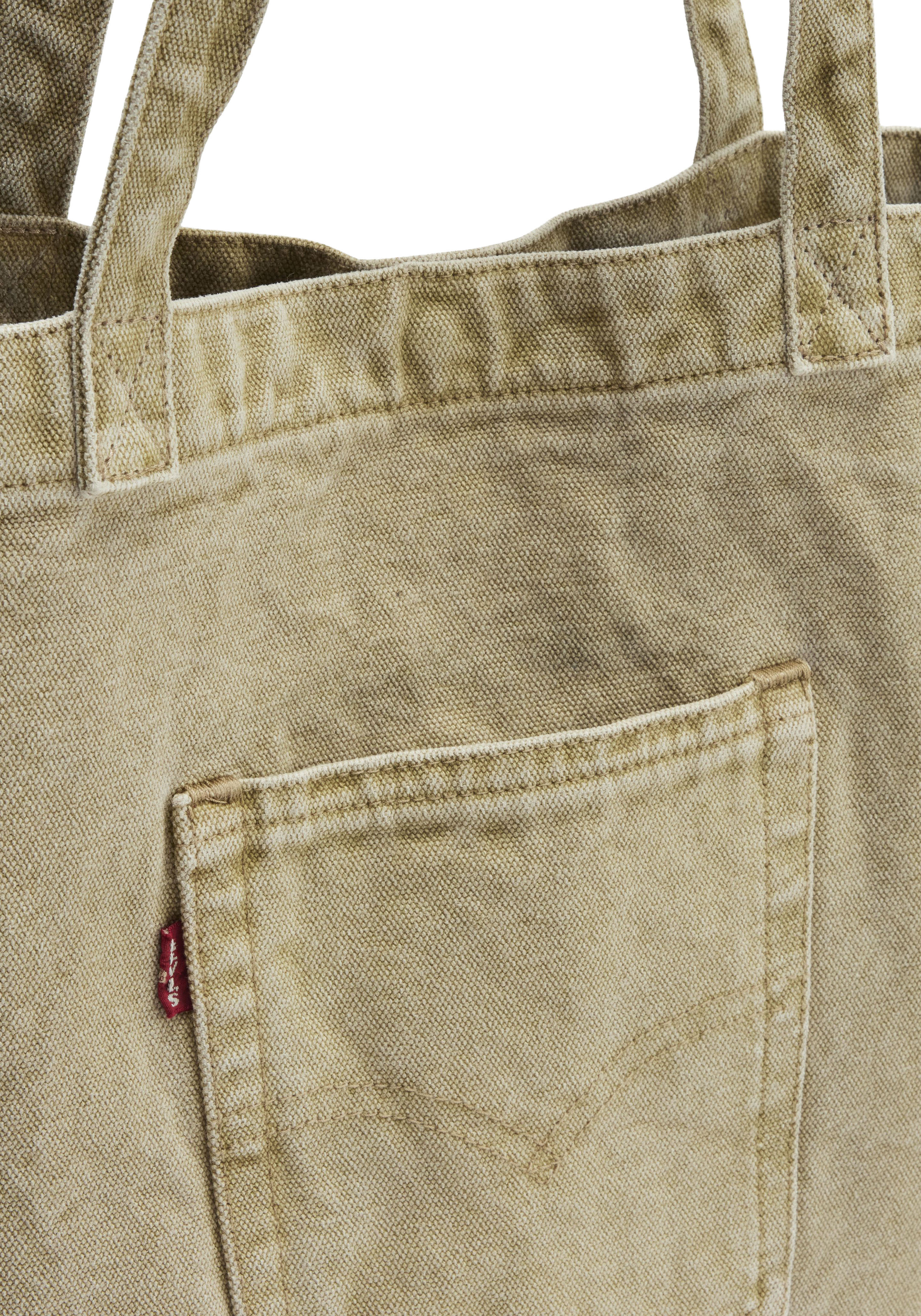Beuteltasche LEVI'S "LEVIS TOTE", Damen, beige (sunshine afternoon), Denim/Jeans, Baumwolle, Taschen Beuteltasche, aus Denim, mit Aussentasche sunshine afternoon Einheitsgröße