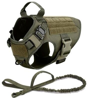 Uplift Essentials Professional Tactical Dog Harness And Training Leash Set army Green m