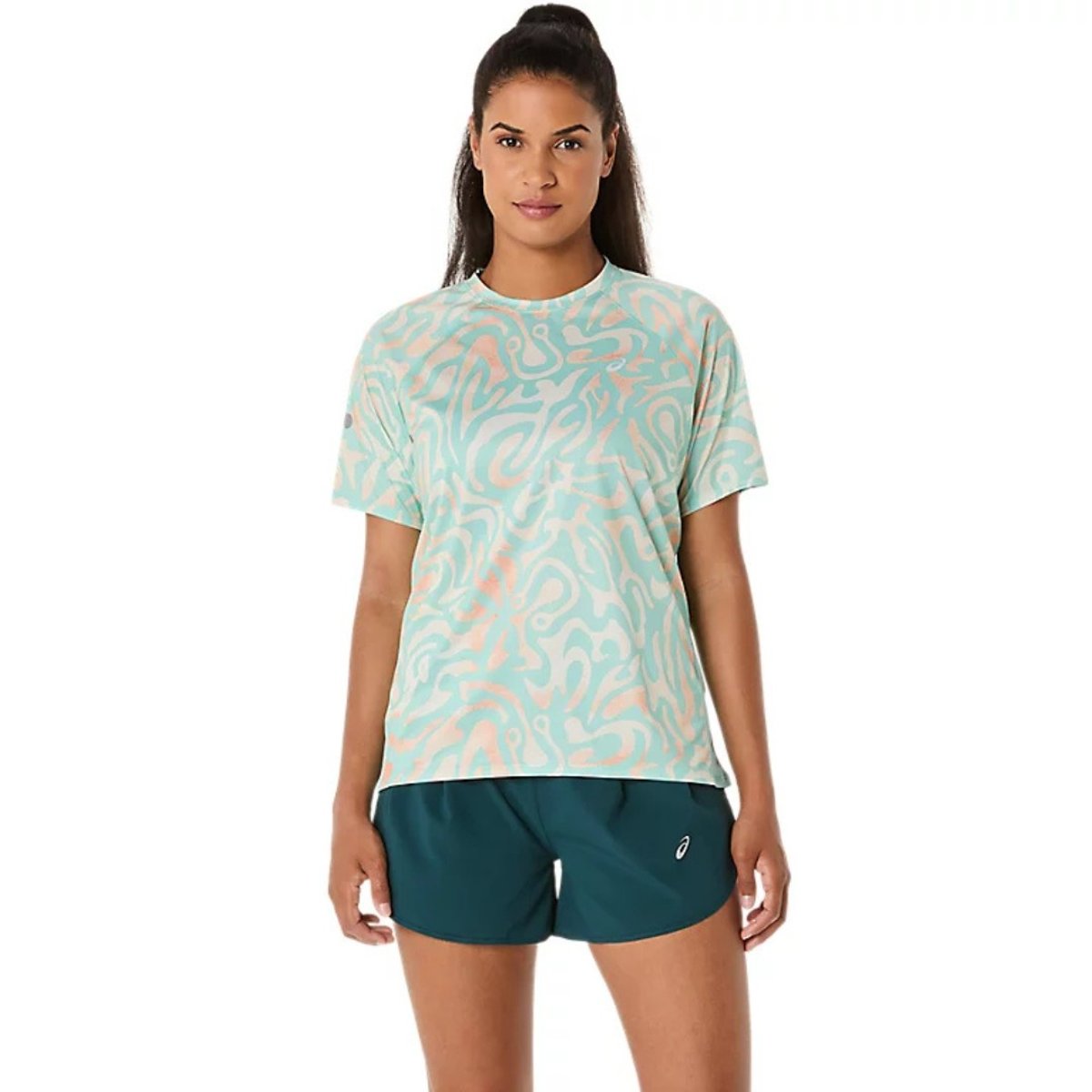 Camiseta Asics Road Lite-Show Verde Mulher, Tamanho L Mulher