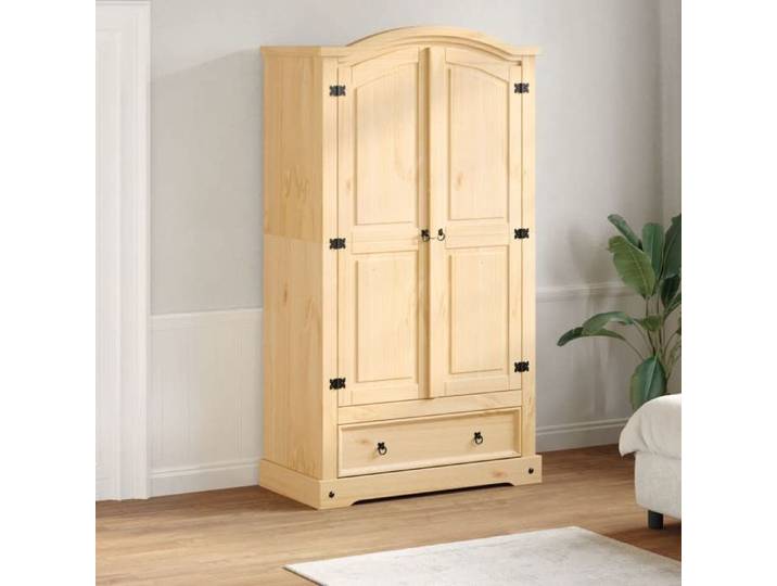 Garde-robe Corona 102x52x186 cm bois de pin massif armoire de rangement organisateur de garde-robe armoire 4012156