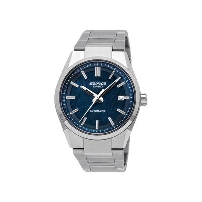 Automatikuhr CASIO EDIFICE, silber (edelstahlfarben, blau), Armbanduhren, Herren, Automatikuhr, Armbanduhr, Damenuhr, Herrenuhr, Mechanische Uhr, Edelstahlarmband