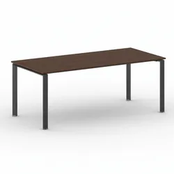 Konferenztisch PRIMO INFINITY 200x90 cm, schwarzes Metallgestell, Nussbaum