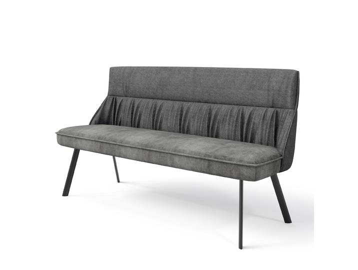 Küchensofa Avenal 180 x 88 x 63cm Schwarz/Anthrazit