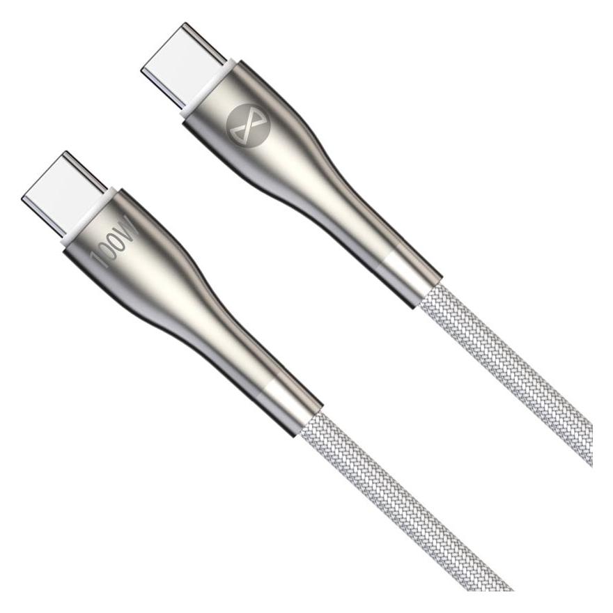 Forever Schlankes Kabel USB-C - USB-C 1,0 m 100W weiss (1 m, USB 3.2 Gen 1, 100 W) (47049433)