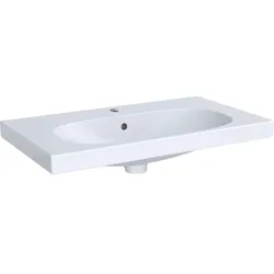 Geberit Acanto Waschtisch Compact, 750x420mm mit Hahnloch, m. Überlauf, weiss, KeraTect, 500632018 500632018