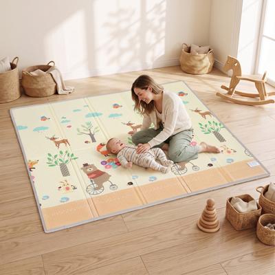 "Qaba Foldable & Reversible Baby Play Mat, 79"" x 71"" Thick Foam Play Mat, Waterproof Non-Slip Crawling Mat for Toddlers"