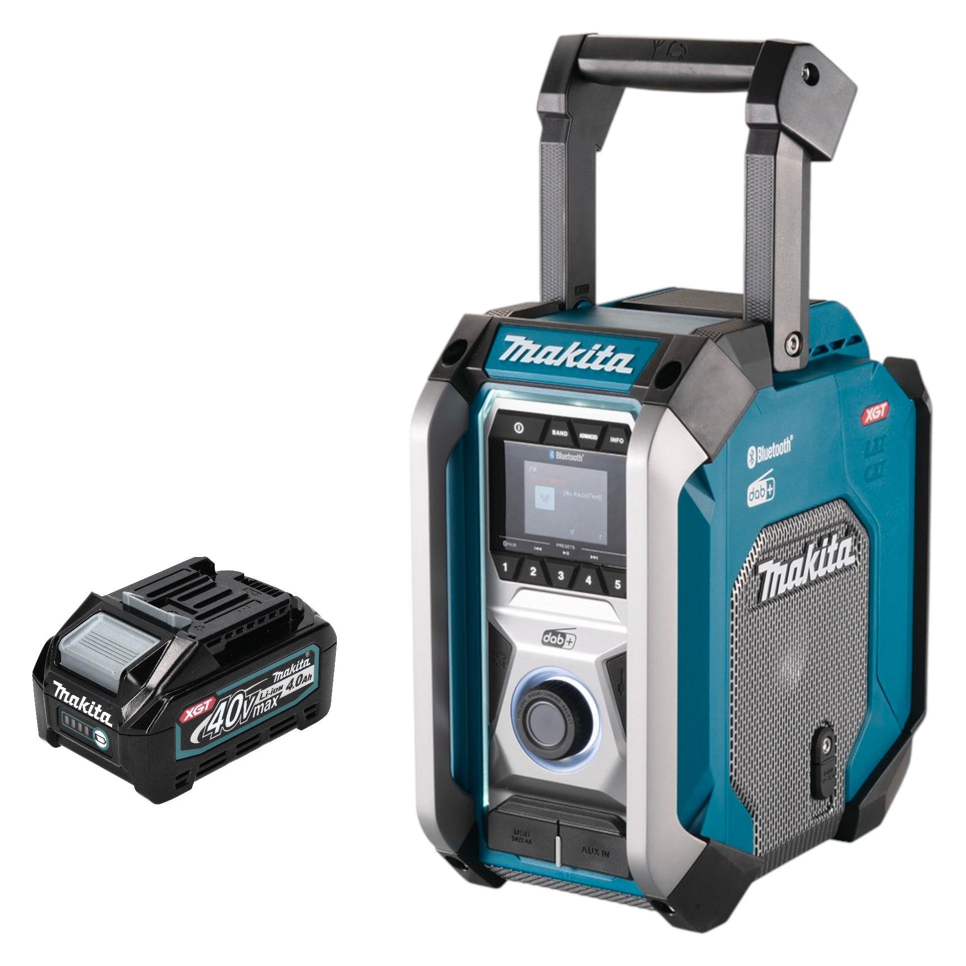 Makita MR 007 GM1 Akku Baustellenradio 12 - 40 V max. Bluetooth DAB+ USB + 1x Akku 4,0 Ah - ohne (DAB+, FM, Bluetooth) (MR007GZ)