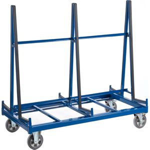 Rollcart Plattenwagen 11-1277, Gummireifen, zweiseitige Anlage, 1380 x 270mm, Tragkraft 1200kg