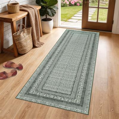 Garvee Modern Geometric Bordered Non-Slip Area Rugs for Living Room