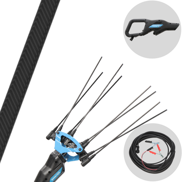 Campagnola Icarus V1 58 - Abbacchiatore elettrico a batteria tipo auto con cavo in dotazione - Asta fissa in carbonio 230 cm