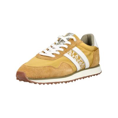 Sneaker NAPAPIJRI "Napapijri Sneaker Leder/Textil", Herren, Gr. 45, gelb (gelb, weiß), Leder, Textil, Schuhe Sneaker