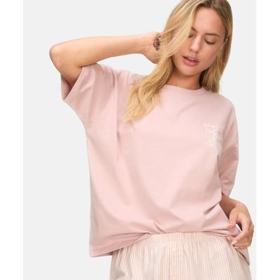 Pyjama HUNKEMÖLLER "Pyjama Set with Short and T-shirt", Damen, Gr. XS, rosa, 50% Baumwolle, 50% Viskose, Homewear-Sets Pyjama