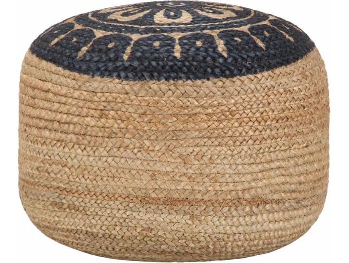 vidaXL - Poef - handgemaakt - 45x30 - cm - jute - blauw