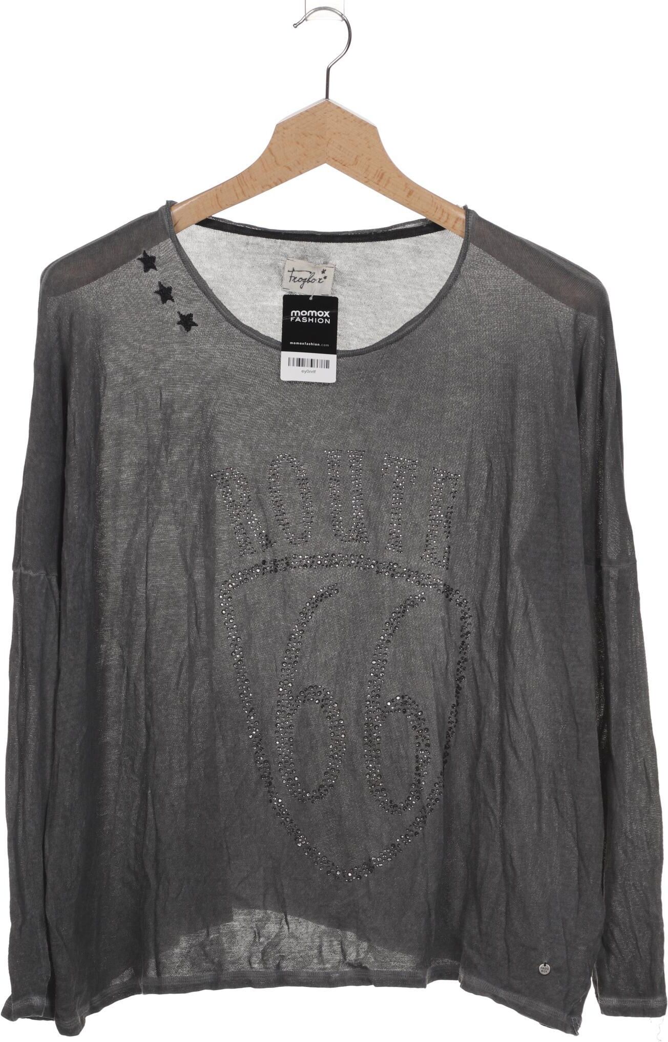 Frogbox Damen Langarmshirt, Grau, Gr. M, Baumwolle - Second Hand