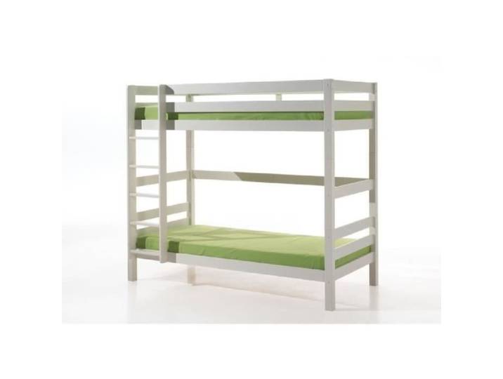 Vipack - PINO Lit superposé 180cm + 2 tiroirs - 90x200 cm - Blanc
