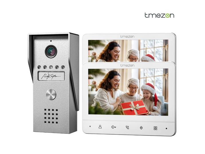 Système d'interphone vidéo à 4 fils, moniteur TMEZON de 7 pouces avec sonnette filaire pour la maison, bouton tactile, capture d'image/enregistrement.